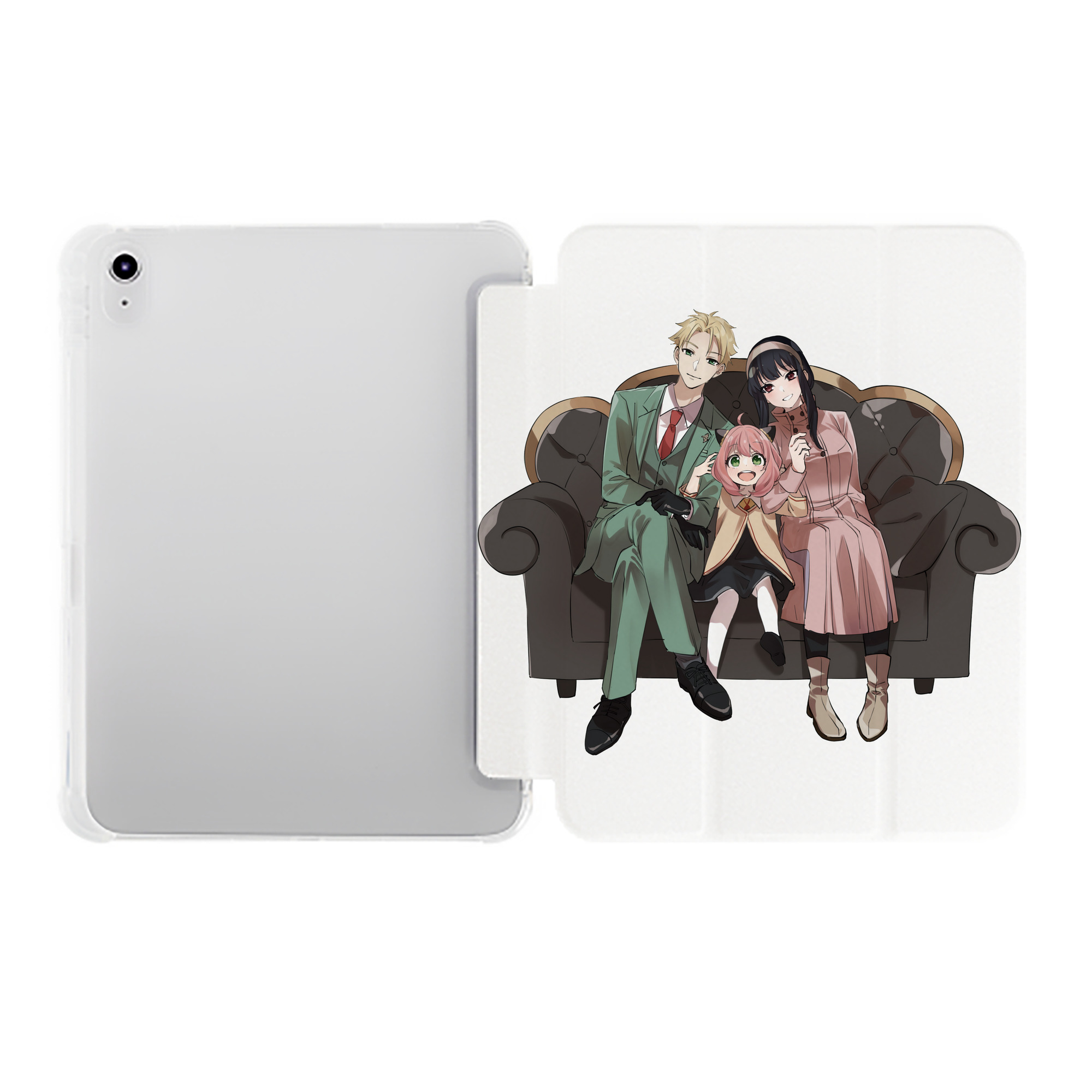 （画像用） SPY×FAMILY间谍家家酒 IPad ケース ペン収納付き 三つ折りスタンド PUレザー×シリコン 対応機種9.5/10.5/10.9インチ